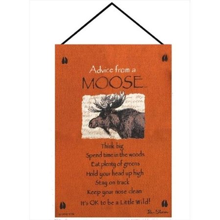 MANUAL WOODWORKERS & WEAVERS Manual Woodworkers and Weavers HWAMSE Advice From A Moose Tapestry Wall Hanging Vertical 17 X 26 in. HWAMSE